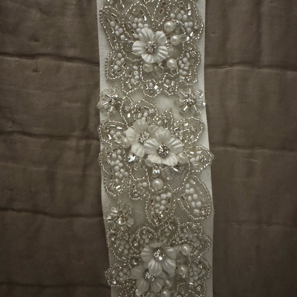 Elegant Bridal Beaded Floral Sash
